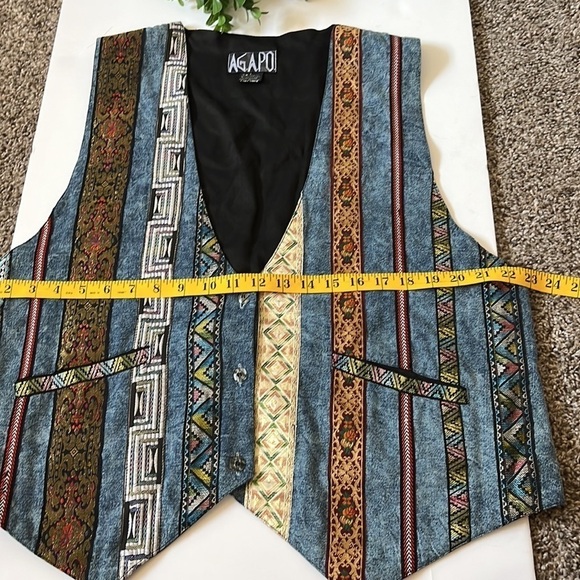 Vintage 90s Agapo Vest handmade Sz large - Picture 5 of 10